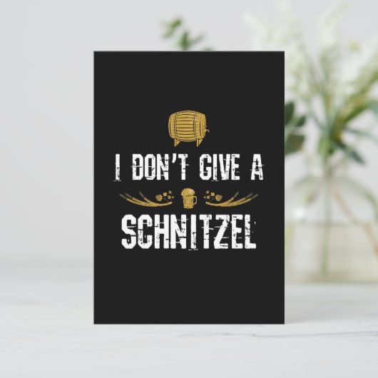 Ik geef Schnitzel Oktoberfest Bier niet Kaart (Staand voorkant)