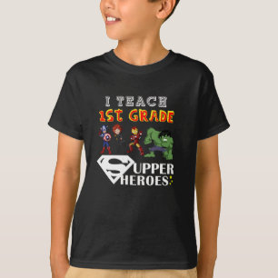 Ik geef superhelden van de eerste graad t-shirt