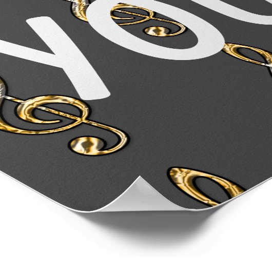 Ik geef u leiding aan de muziekleider Gold Clef-ge Poster (Hoek)