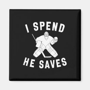 Ik geef uit Hij spaart Grappige Hockey Keeper Oude Magneet