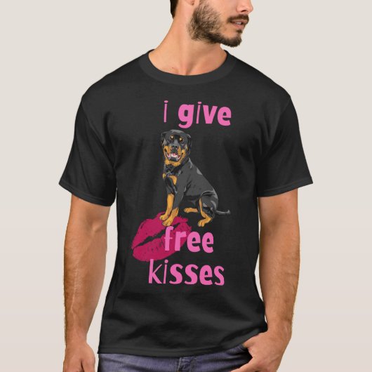 Ik geef vrije Kisses Rottweiler T-shirt (Voorkant)