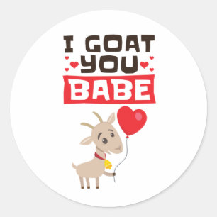 Ik geit je babe Valentijnsdag Dierenvriend Ronde Sticker