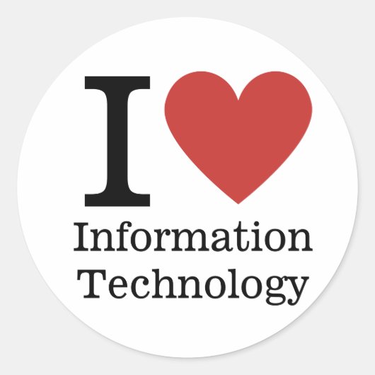 Ik ❤️ gek op informatietechnologie. STICKER (Voorkant)