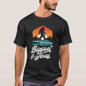 Ik geloof alleen in Bigfoot Jesus Funny Sasquatch T-shirt (Voorkant)
