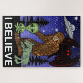 Ik geloof | Big Foot Alien Mothman UFO Chupacabra Legpuzzel (Horizontaal)