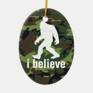 Ik geloof - Bigfoot met Forest Green Camo Keramisch Ornament