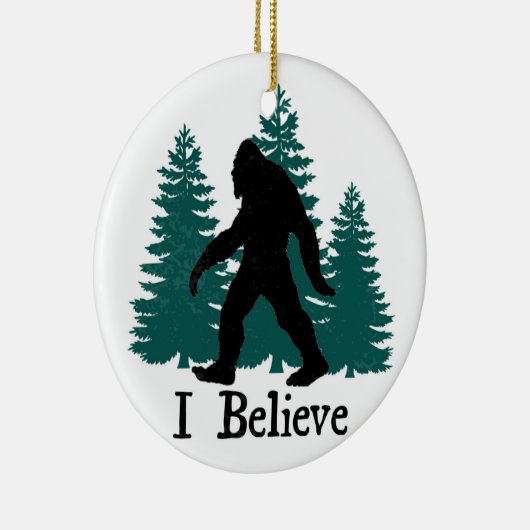 Ik geloof Bigfoot & Trees Keramisch Ornament (Rechts)