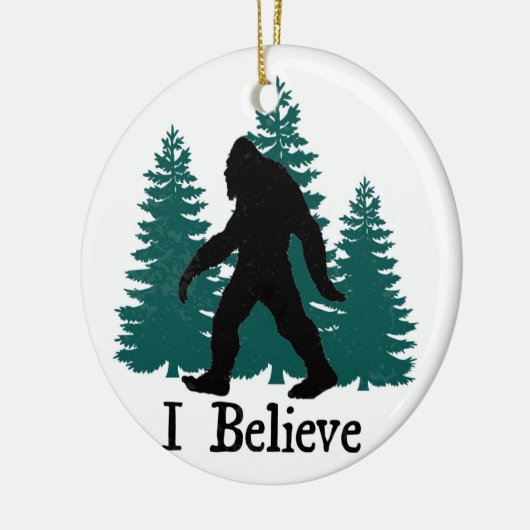 Ik geloof Bigfoot & Trees Keramisch Ornament (Links)