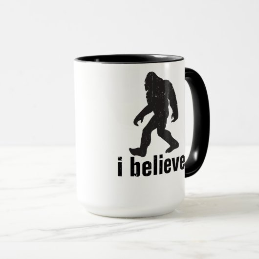 Ik geloof - Black Silhouette Mok (Voorkant rechts)