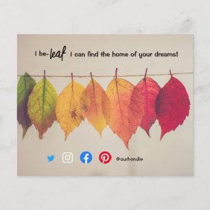 Ik geloof blad herfst vastgoed makelaar marketing  flyer