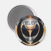IK GELOOF CHROME ALIEN HEAD MAGNEET (Voorkant / Achterkant)
