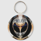 IK GELOOF CHROME ALIEN HEAD SLEUTELHANGER (Voorkant)