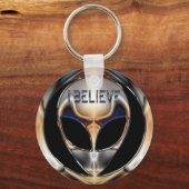 IK GELOOF CHROME ALIEN HEAD SLEUTELHANGER (Voorkant)