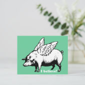 Ik geloof dat als varkens zouden kunnen vliegen briefkaart (Staand voorkant)