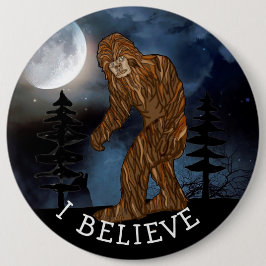 Ik geloof dat Big Foot Sasquatch Jumbo Sized Ronde Button 6,0 Cm