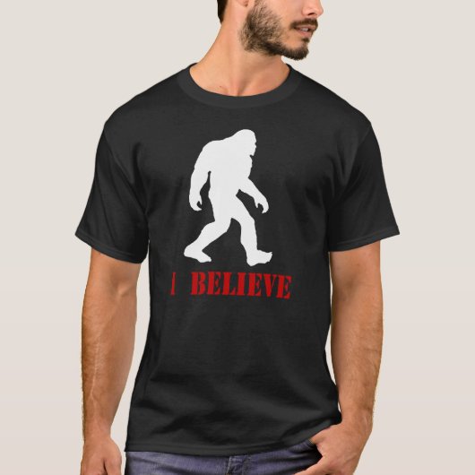 Ik geloof dat Bigfoot Sasquatch Retro T-Shirt (Voorkant)