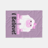 Ik geloof dat Cute Cartoon Girl Yeti Fleece Deken (Voorkant (Horizontaal))