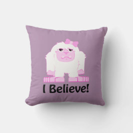 Ik geloof dat Cute Cartoon Girl Yeti Kussen