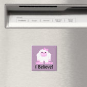 Ik geloof dat Cute Cartoon Girl Yeti Magneet (Insitu (Vaatwasser))