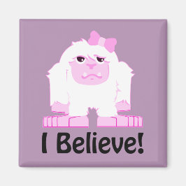 Ik geloof dat Cute Cartoon Girl Yeti Magneet