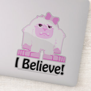 Ik geloof dat Cute Cartoon Girl Yeti Sticker