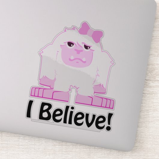 Ik geloof dat Cute Cartoon Girl Yeti Sticker (Detail)