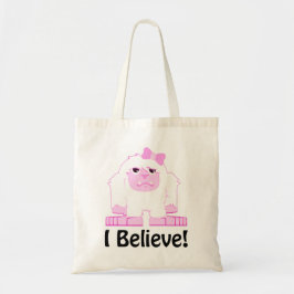 Ik geloof dat Cute Cartoon Girl Yeti Tote Bag
