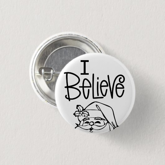 Ik geloof dat de kerstkerstkerstman ronde button 3,2 cm (Voorkant /achterkant)