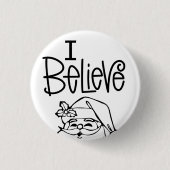 Ik geloof dat de kerstkerstkerstman ronde button 3,2 cm (Voorkant)
