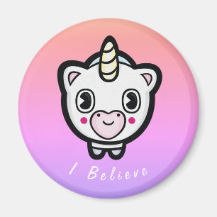 Ik geloof dat Emoji Unicorn Ombre Magent Magneet