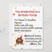 Ik geloof dat het de partijfeest is van de partij  kaart (Achterkant)