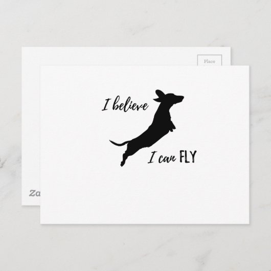 Ik geloof dat ik dachshund kan vliegen briefkaart (Voorkant / Achterkant)