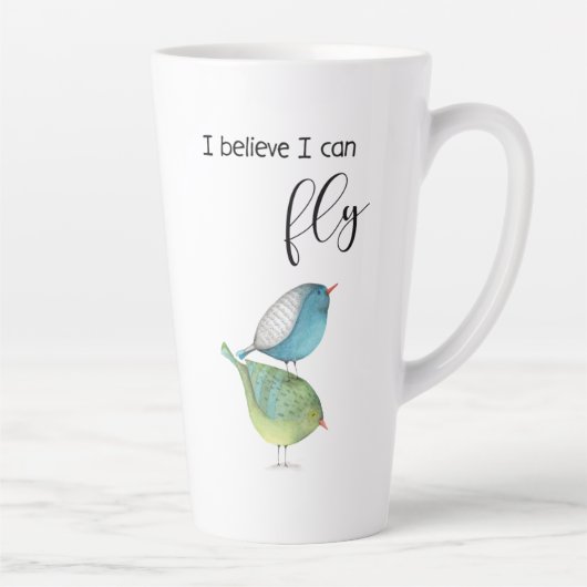 "Ik geloof dat ik kan vliegen" mok ontwerp (Rechts)