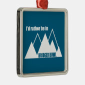 Ik Geloof Dat Ik Liever In Bridger Bowl Mountain B Metalen Ornament (Rechts)