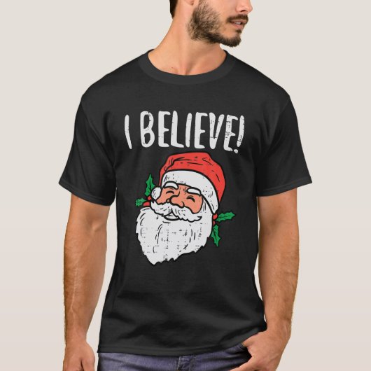 Ik geloof dat Kerstkerstfeestjes Xmas Pajamas me T-shirt (Voorkant)