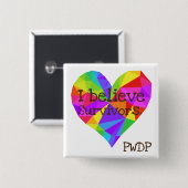 Ik geloof dat overlevenden prikken vierkante button 5,1 cm (Voorkant /achterkant)