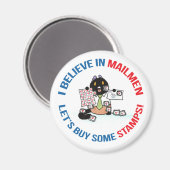 Ik geloof dat we in Mailmen wat postzegels moeten  Magneet (Voorkant / Achterkant)