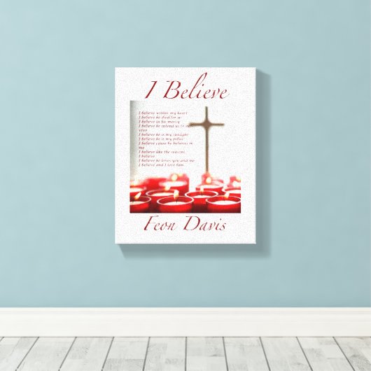 IK GELOOF GEDICHT CANVAS PRINT (Insitu (Houten vloer))