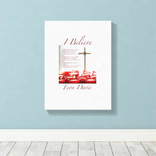 IK GELOOF GEDICHT CANVAS PRINT (Insitu (Houten vloer))