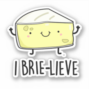 Ik geloof grappig positief Brie Cheese Pun Sticker
