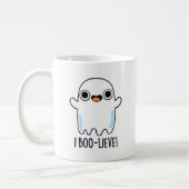 Ik geloof grappig positief Ghost Pun Koffiemok (Links)