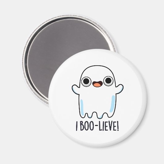 Ik geloof grappig positief Ghost Pun Magneet (Voorkant / Achterkant)