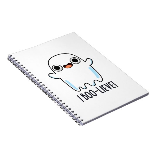 Ik geloof grappig positief Ghost Pun Notitieboek (Rechterzijde)