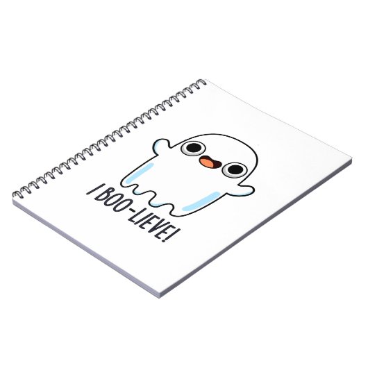 Ik geloof grappig positief Ghost Pun Notitieboek (Linkerzijde)