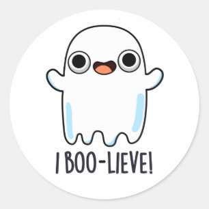 Ik geloof grappig positief Ghost Pun Ronde Sticker