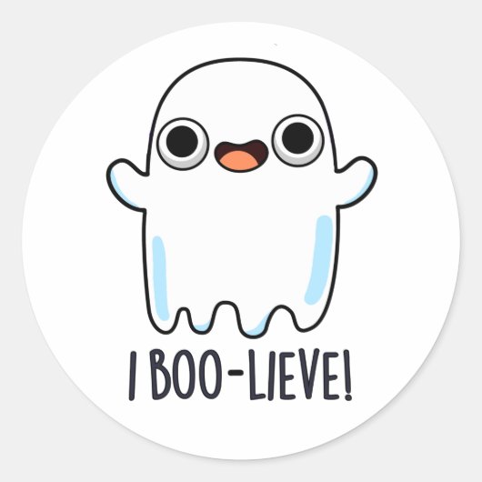 Ik geloof grappig positief Ghost Pun Ronde Sticker (Voorkant)