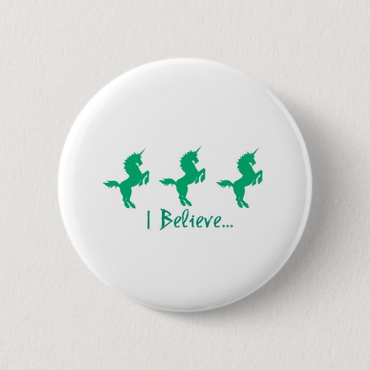 Ik geloof Groen Unicorn Design Ronde Button 5,7 Cm (Voorkant)