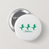 Ik geloof Groen Unicorn Design Ronde Button 5,7 Cm (Voorkant /achterkant)