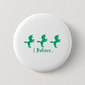 Ik geloof Groen Unicorn Design Ronde Button 5,7 Cm