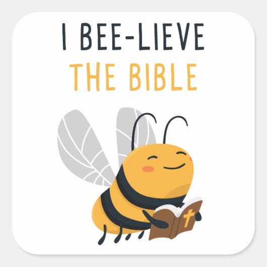 IK GELOOF HET BIBLE Gospel Kinder Christelijke gel Vierkante Sticker (Voorkant)
